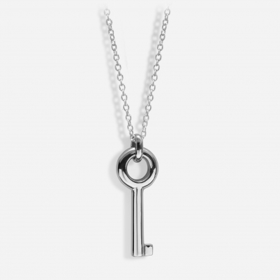 Key Necklace in 18k White Gold