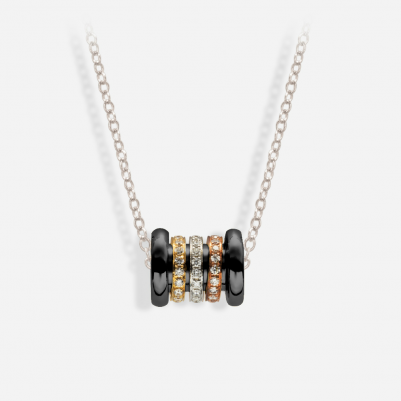 Or Trois Pendant with 18k White Gold Chain