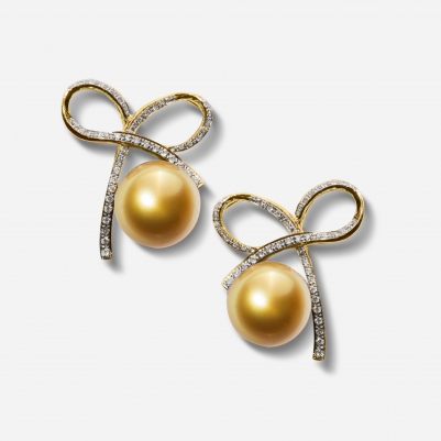 Ribbon Yellow Pearl in Yellow Gold